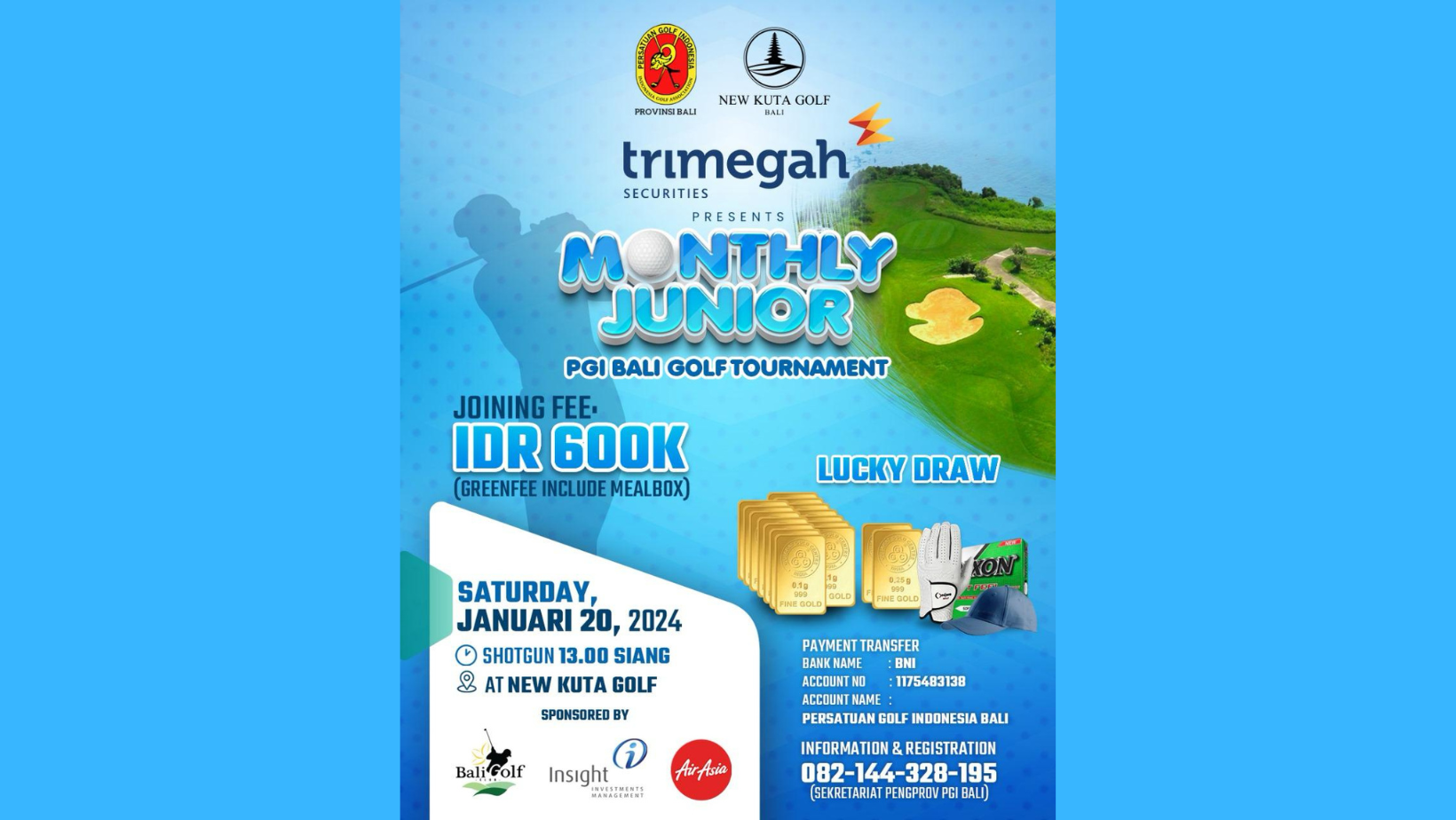 Monthly Junior, Turnamen Golf PGI Bali